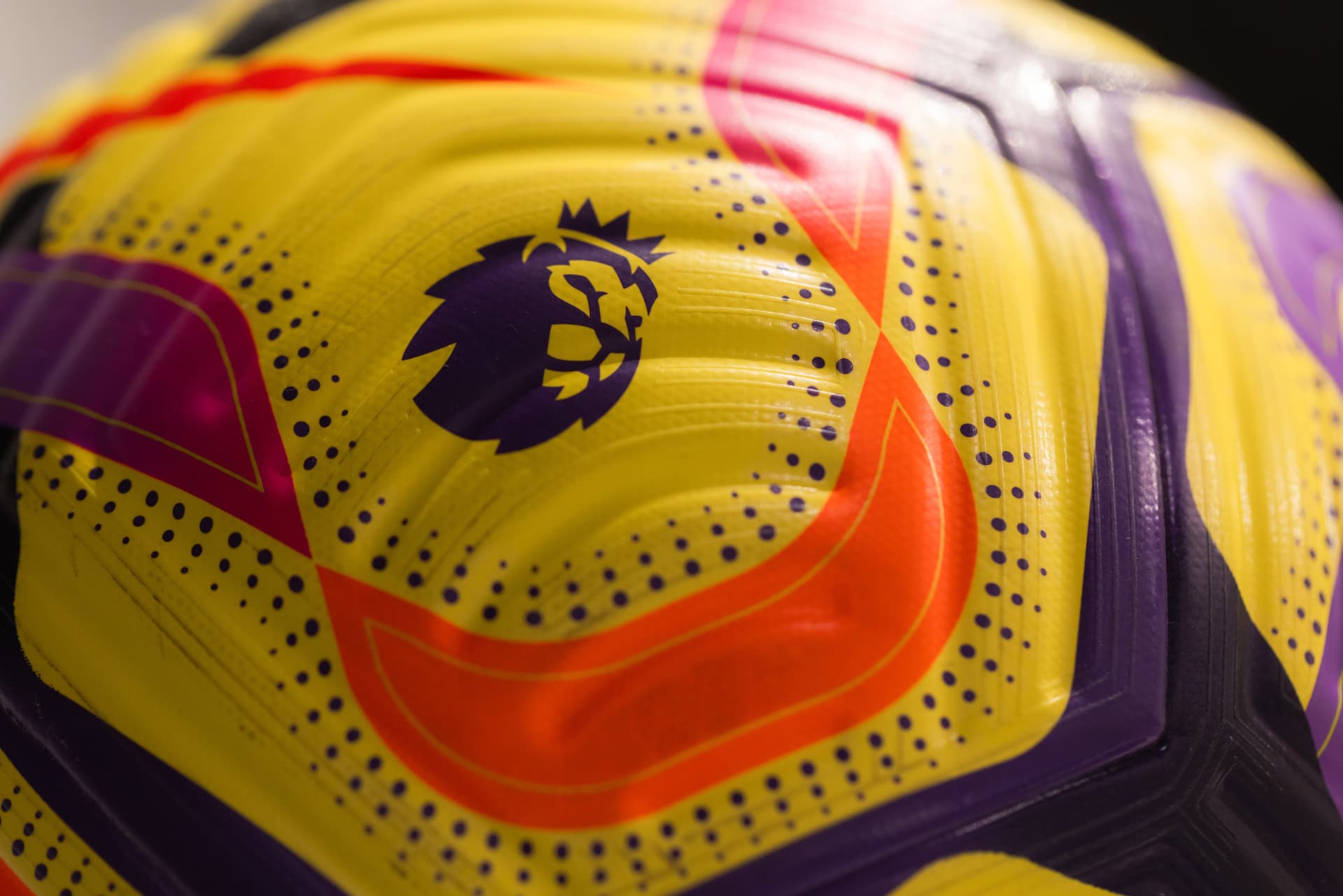 Close-up of a Premier League match ball